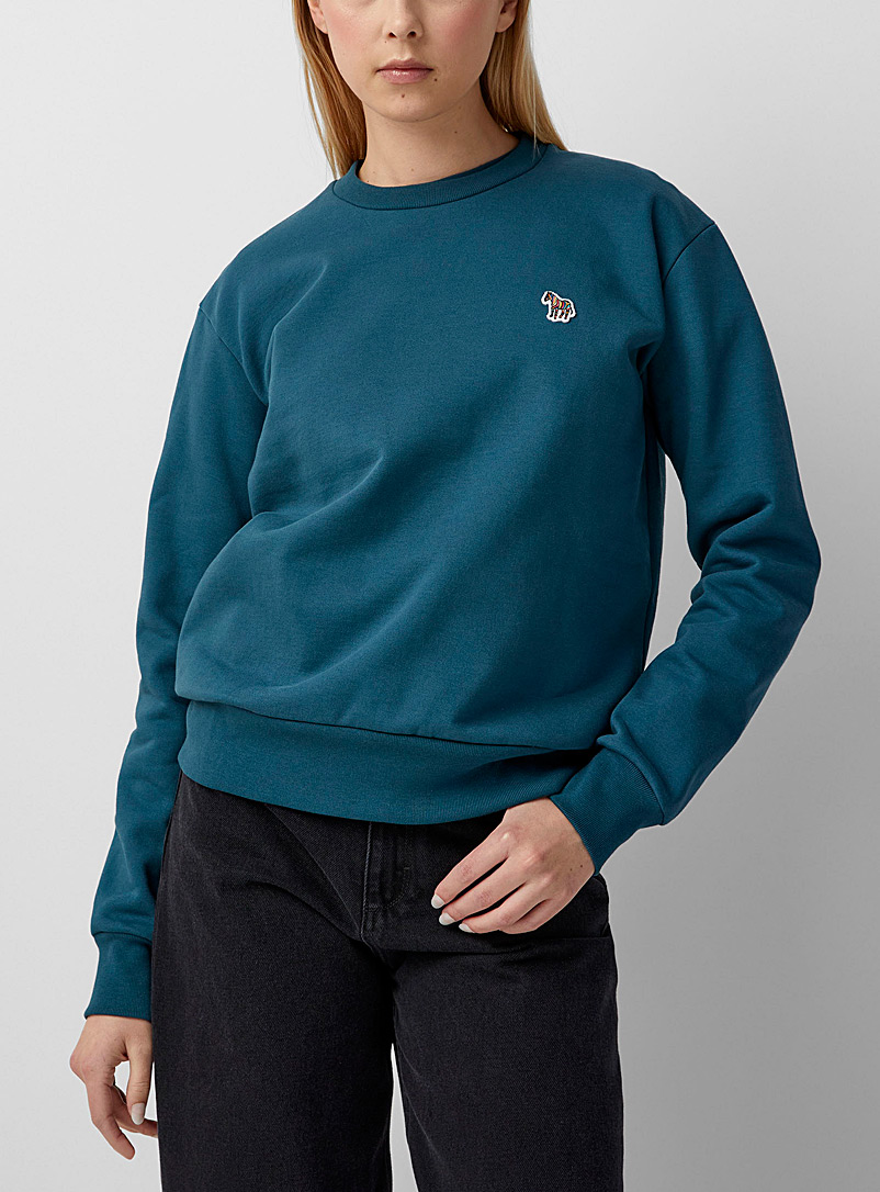 PS Paul Smith Dark Blue Organic cotton zebra logo sweatshirt for women