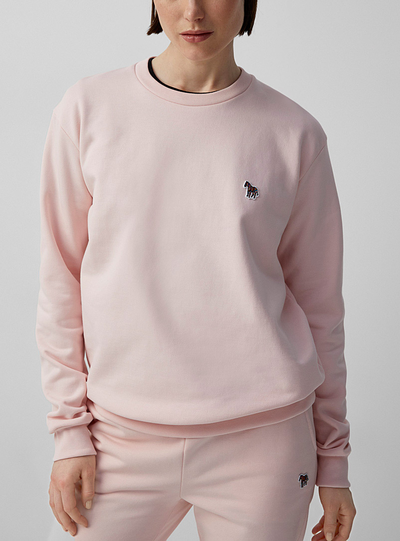 PS Paul Smith Pink Organic cotton zebra logo sweatshirt for women