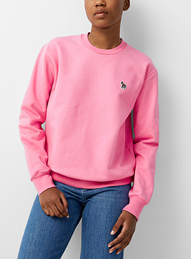 PS Paul Smith Dusky Pink Organic cotton zebra logo sweatshirt for women