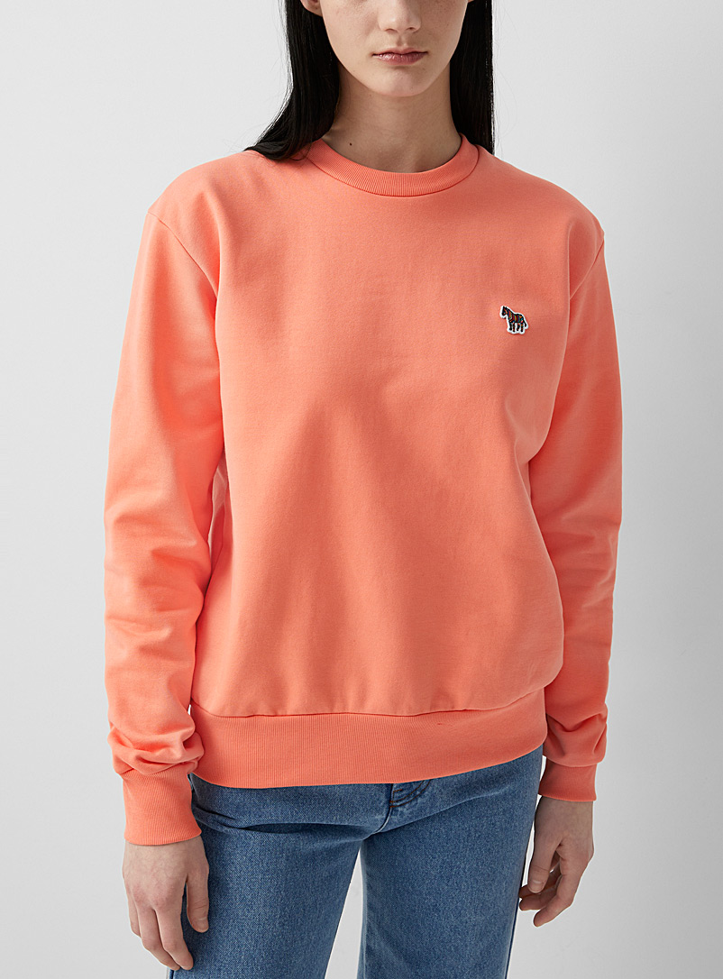 PS Paul Smith Orange Organic cotton zebra logo sweatshirt for women