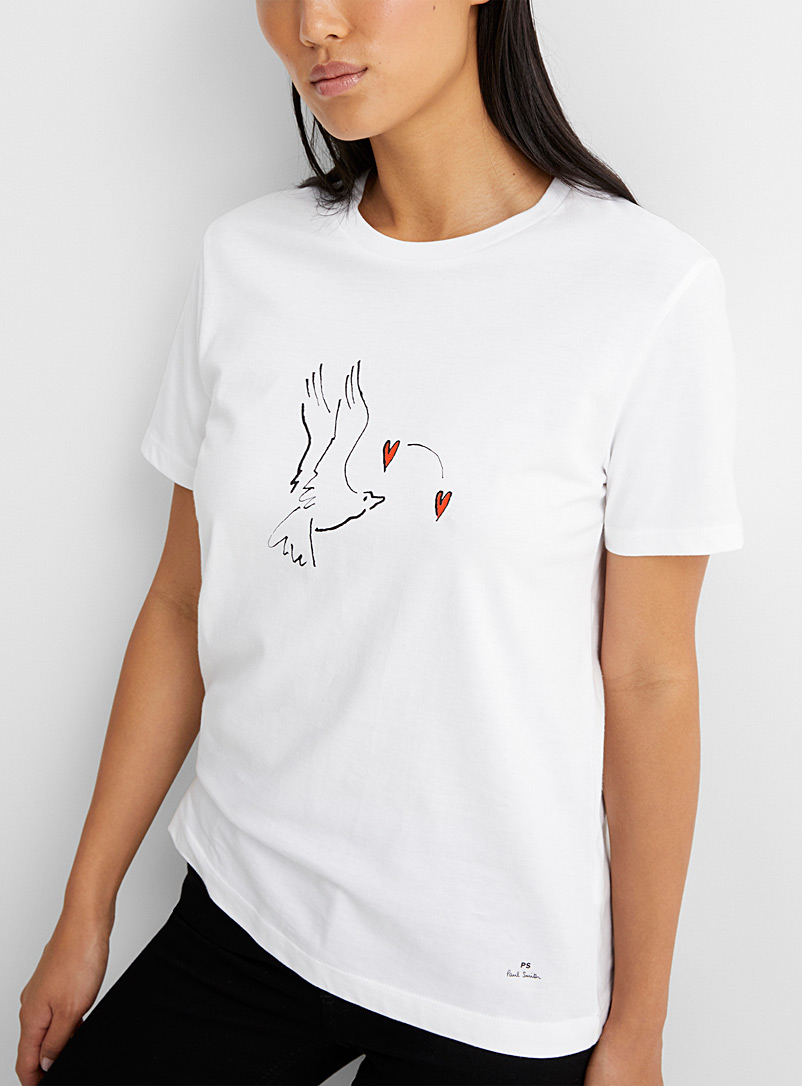 PS Paul Smith White Dove T-shirt for women