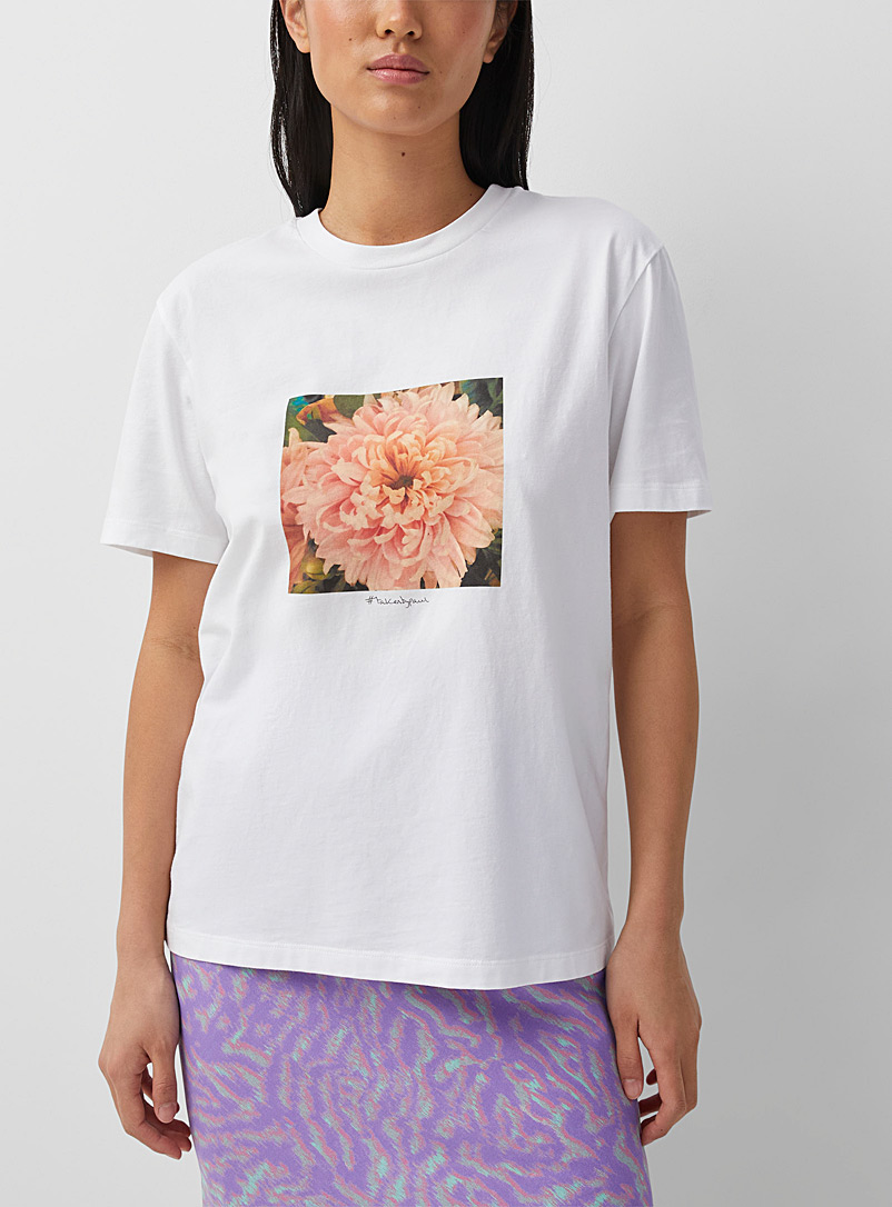 PS Paul Smith White Flower photo T-shirt for women