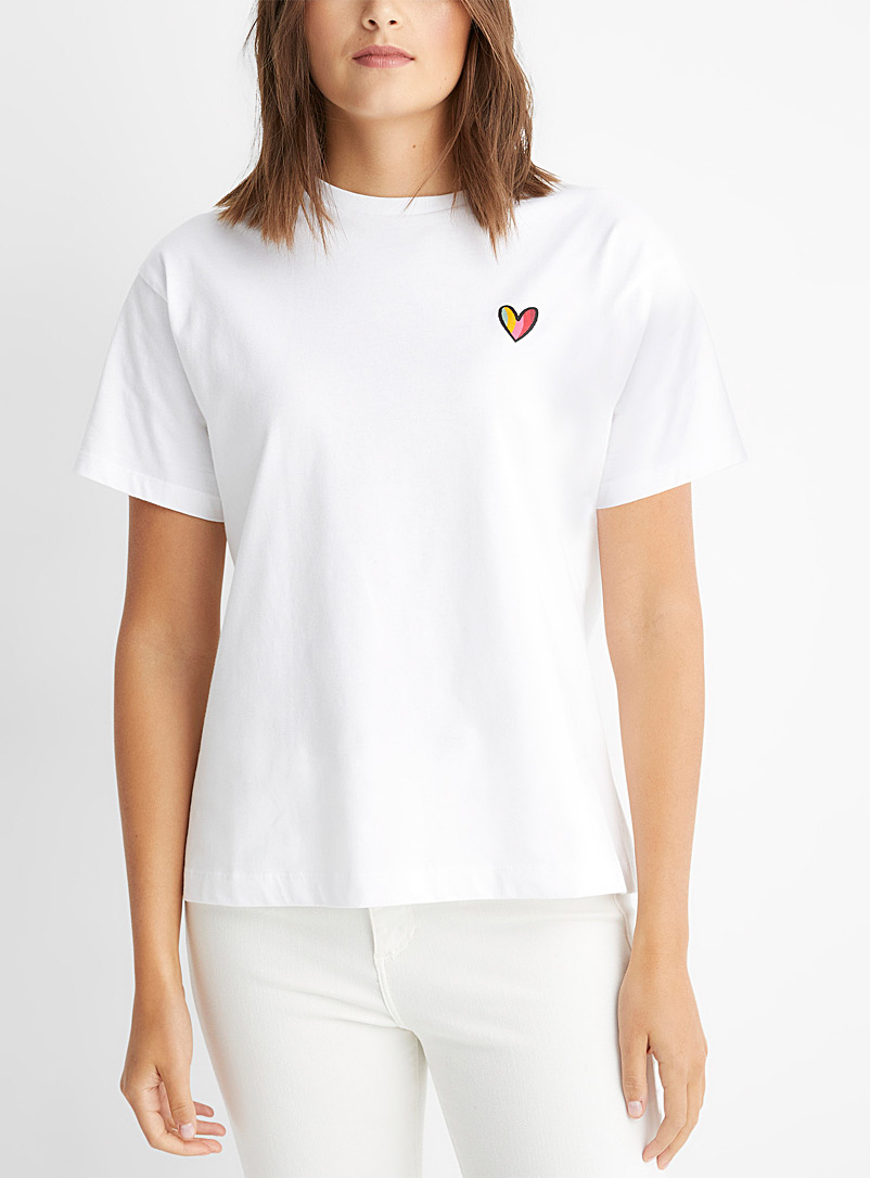 PS Paul Smith: Le t-shirt Swirl Heart Blanc pour femme