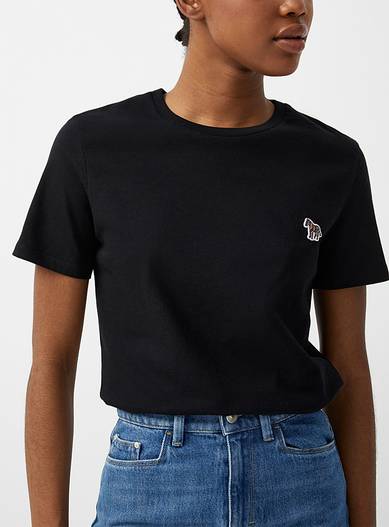 PS Paul Smith: Le t-shirt écusson zèbre Noir pour femme