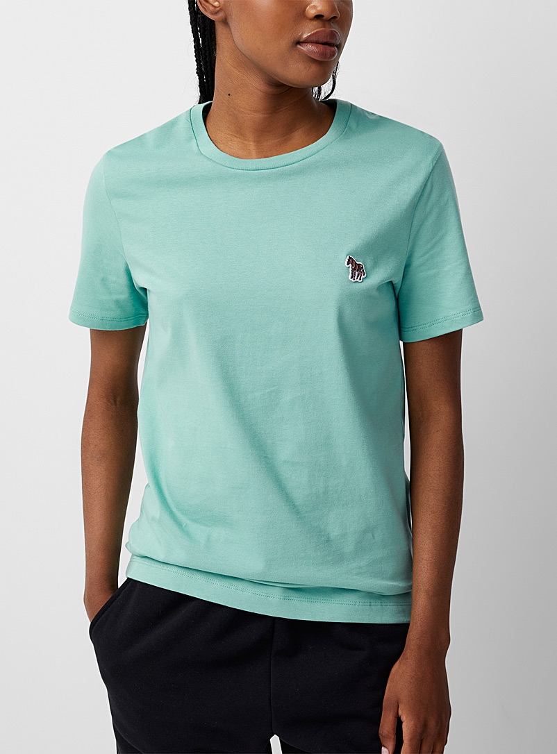 PS Paul Smith: Le t-shirt écusson zèbre Vert pour femme
