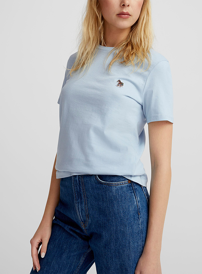 PS Paul Smith: Le t-shirt écusson zèbre Bleu pour femme