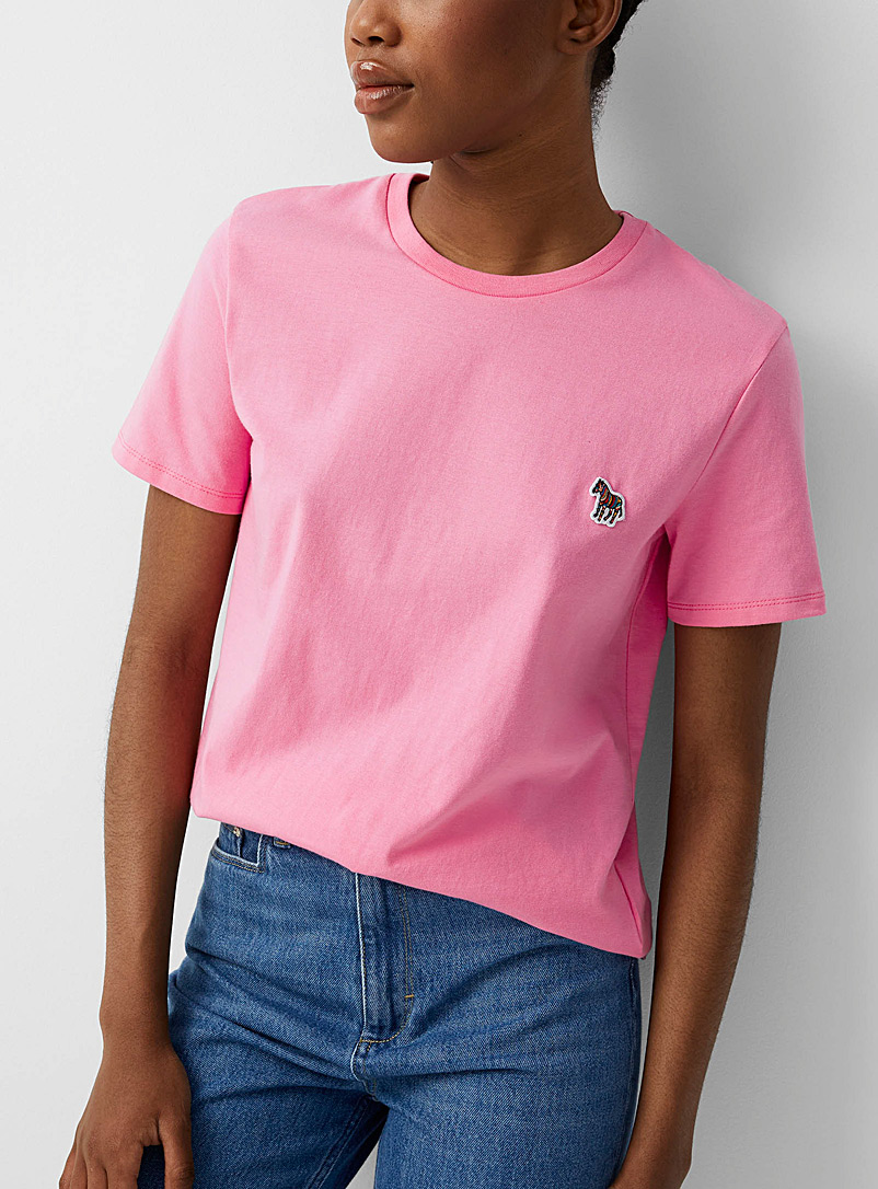 PS Paul Smith: Le t-shirt écusson zèbre Rose pour femme