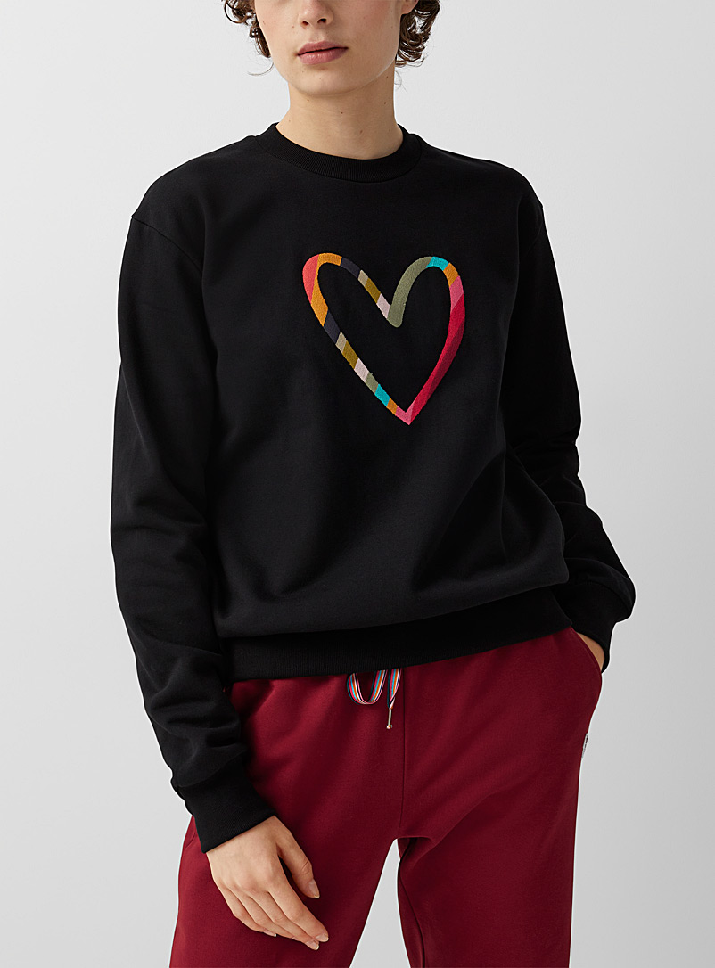 PS Paul Smith Black Swirl coloured heart sweatshirt for women