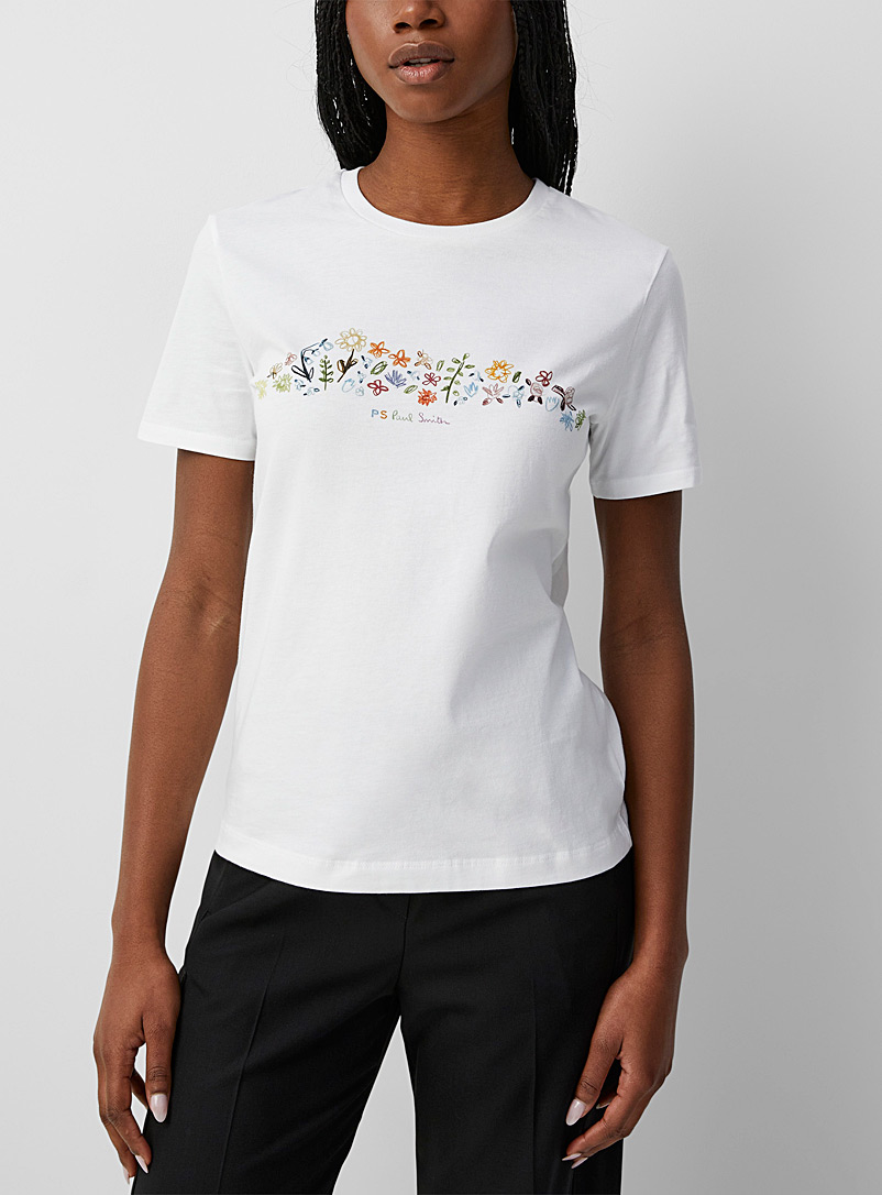 PS Paul Smith: Le t-shirt logo naïf Blanc pour femme