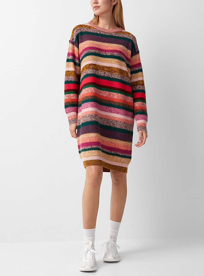 PS Paul Smith Pink Warm tones striped sweater dress for women