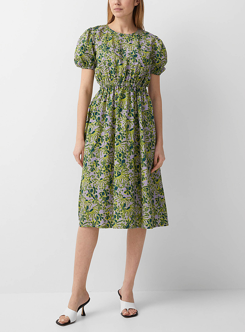 PS Paul Smith: La robe à fleurs expressives Vert à motifs pour femme
