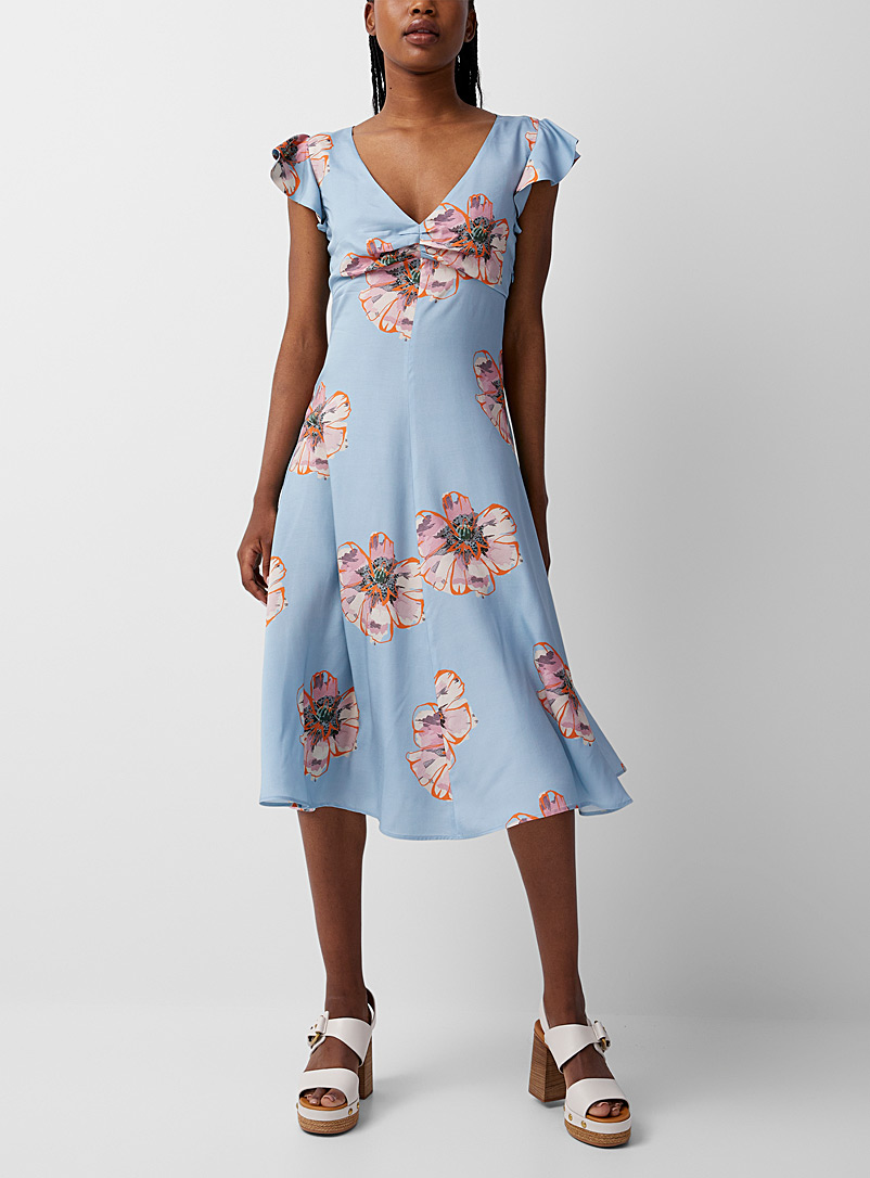 PS Paul Smith Patterned Blue Anemone midi dress for women