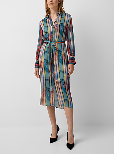 PS Paul Smith: La robe chemise Glass Stripe Assorti pour femme