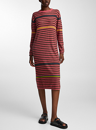 PS Paul Smith Pink Striped sweater dress for women