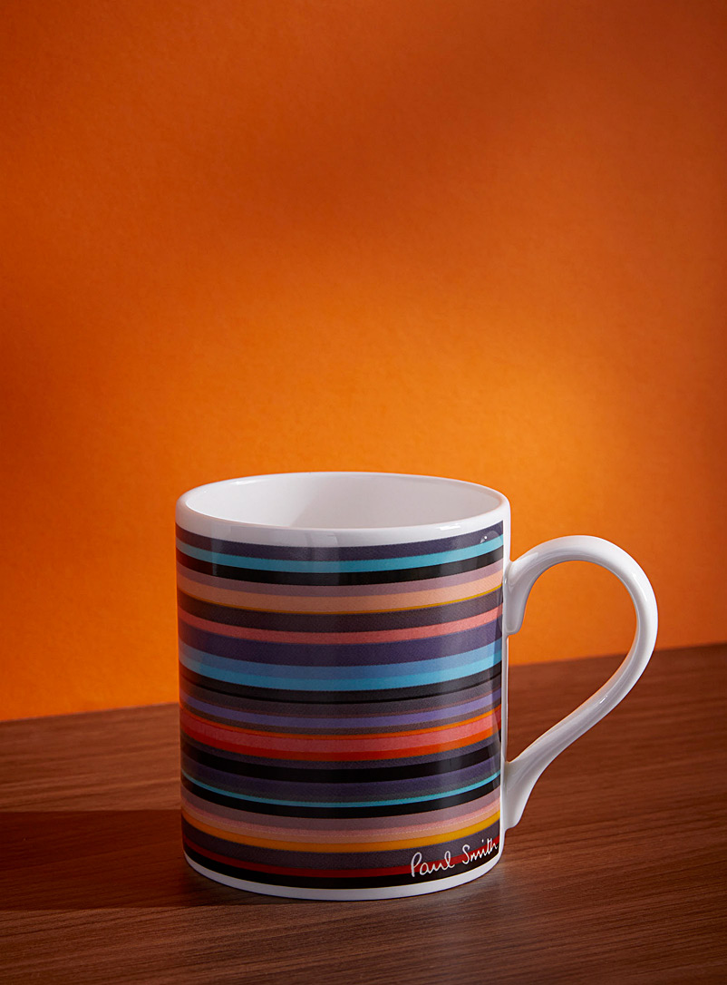 Paul Smith Patterned orange Signature stripes mug for men