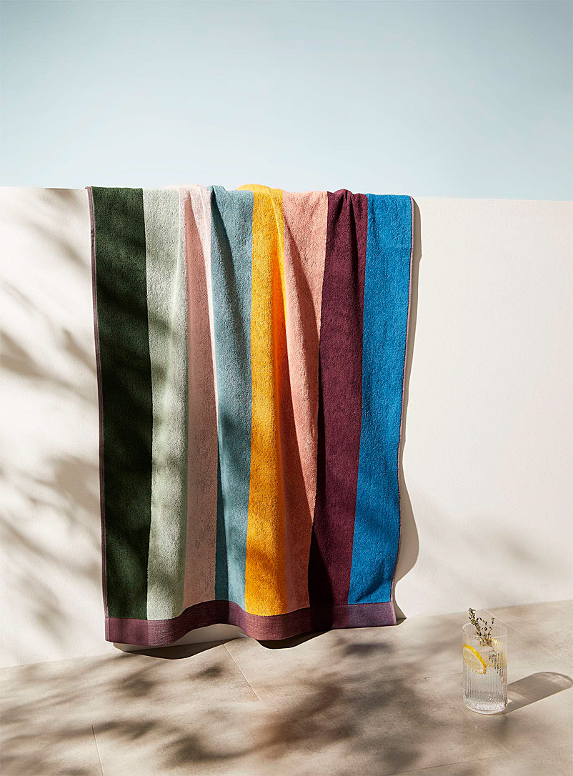 Paul Smith Mauve Wide stripes beach towel for men
