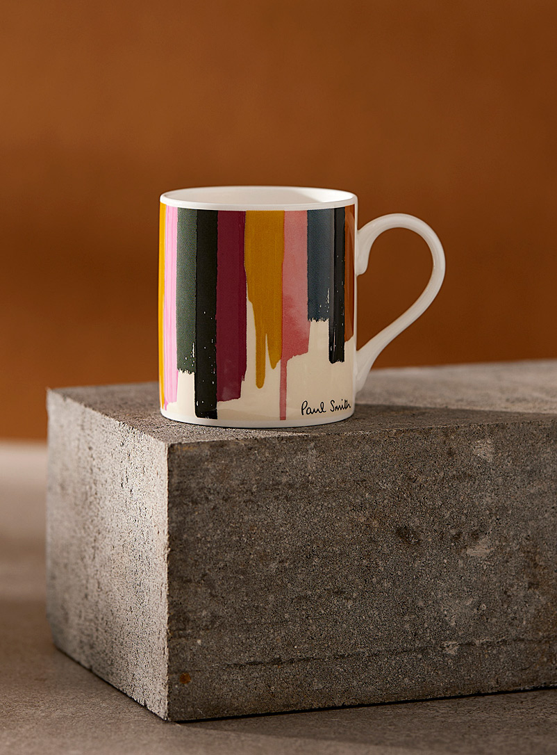 Paul Smith Dark Grey Artistic stripe mug for men