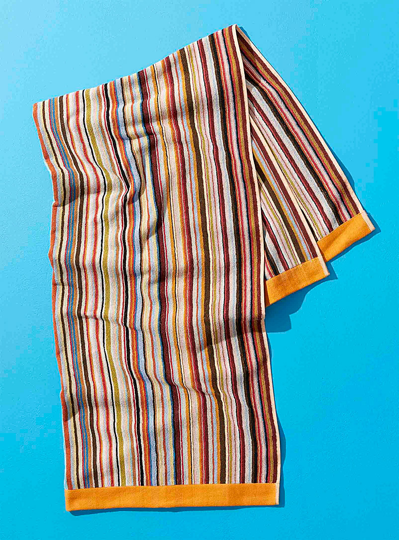 Paul Smith Patterned Yellow Signature stripe beach towel for men