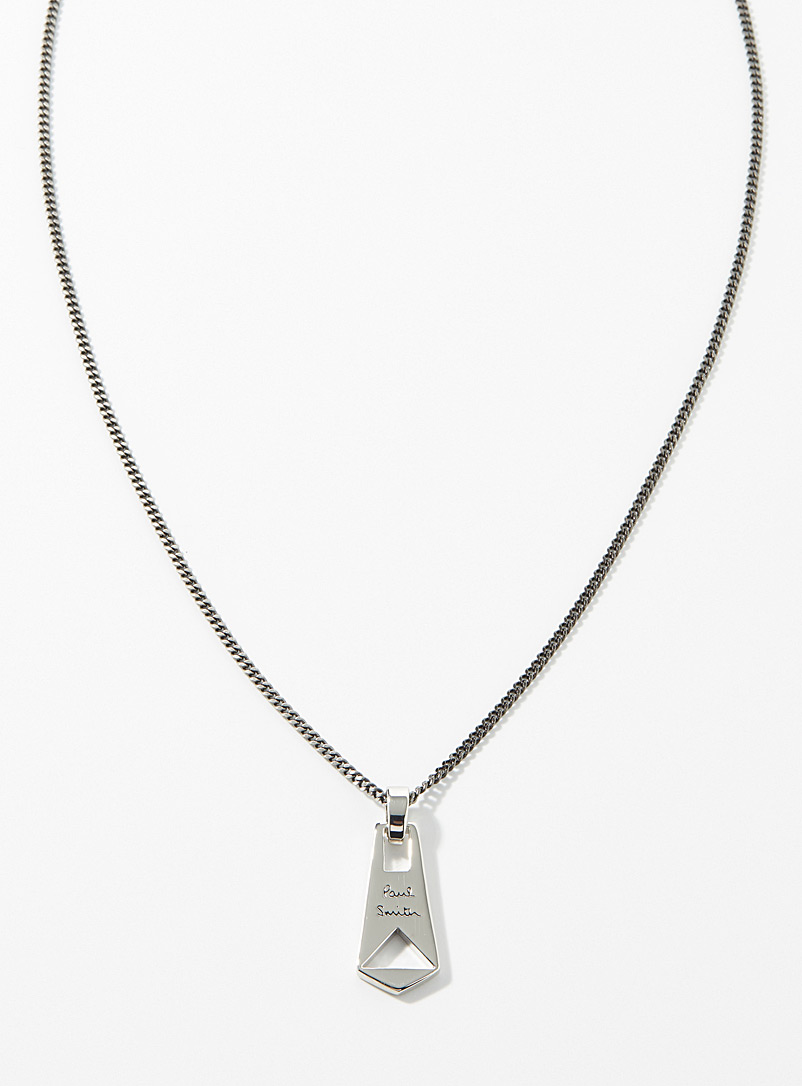 Paul Smith Silver Zip silver pendant necklace for men