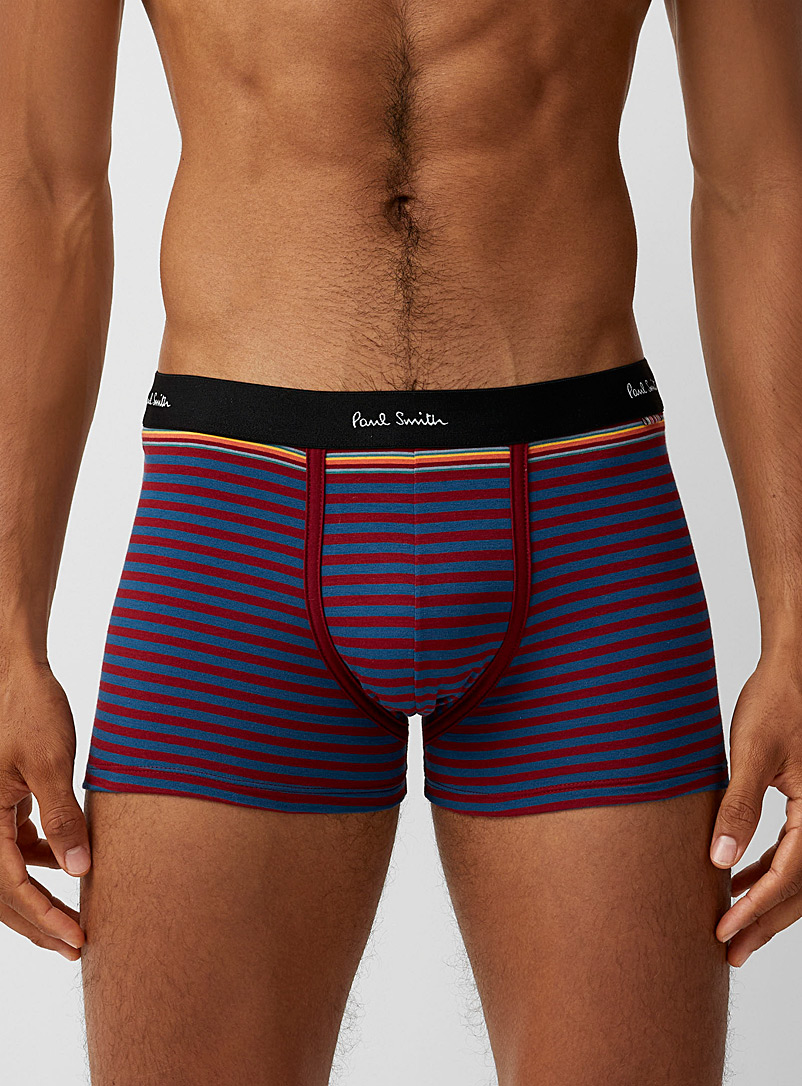 Paul Smith Patterned Red Two-tone stripe trunk for men