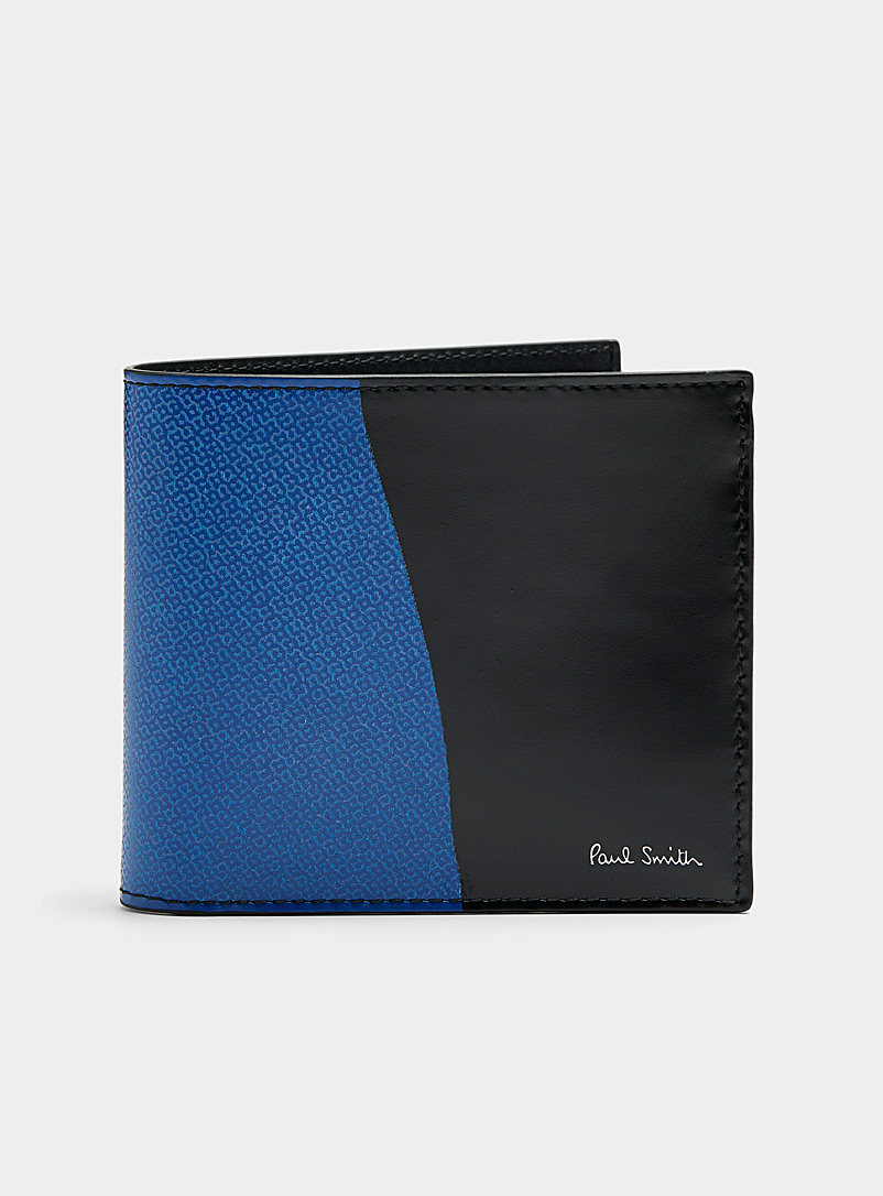 Paul Smith Slate Blue Two-tone leather wallet for men