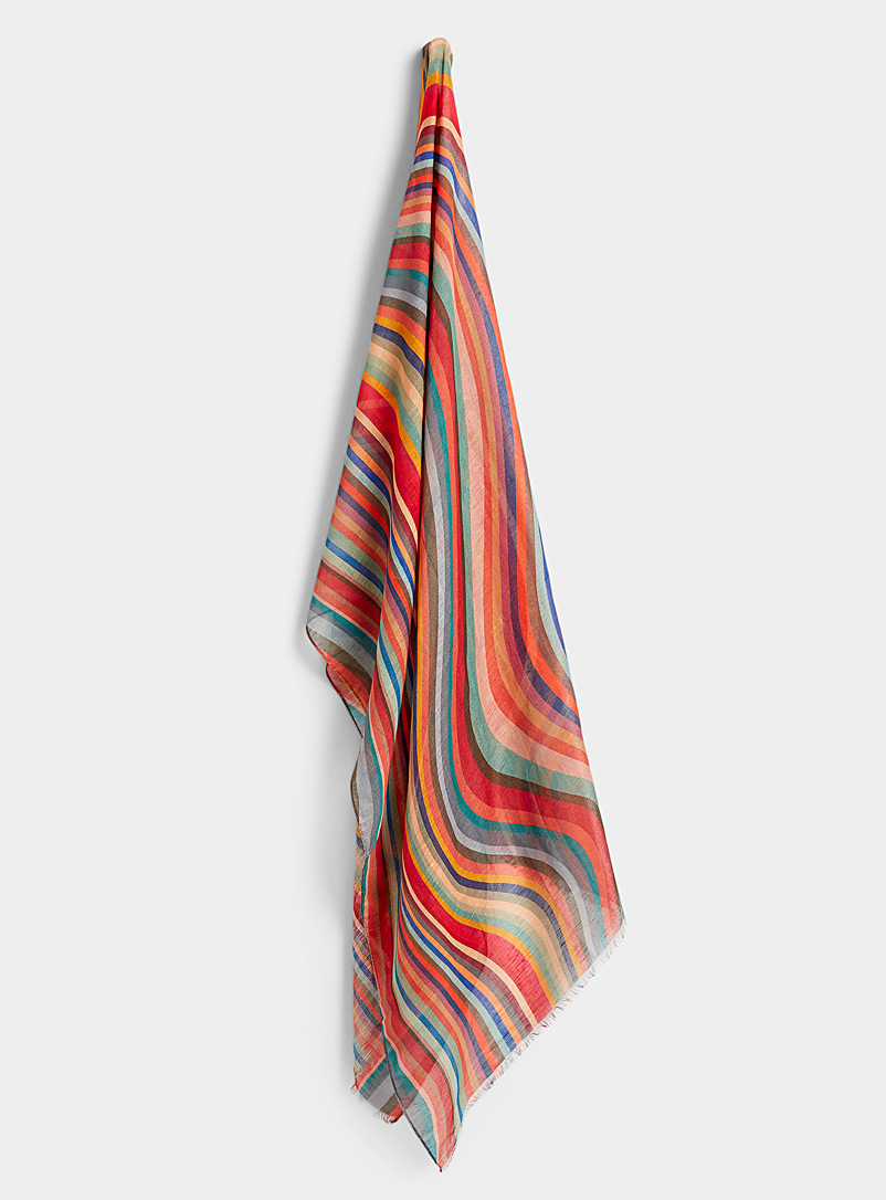 Paul Smith Assorted Swirl lightweight striped scarf for women