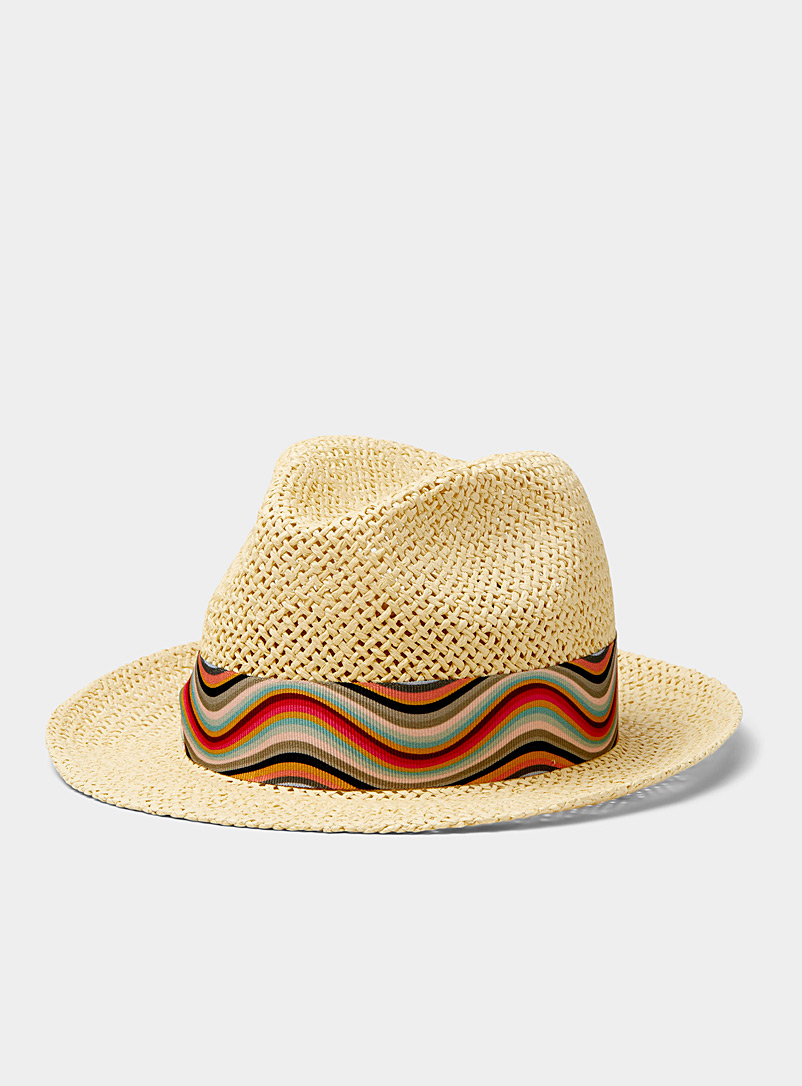 Paul Smith Assorted Swirl ribbon panama straw hat for women