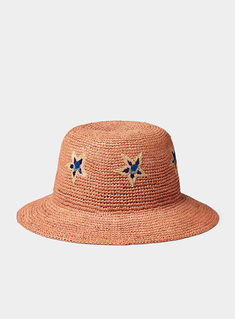 Paul Smith Pink Ibiza coloured straw hat for women