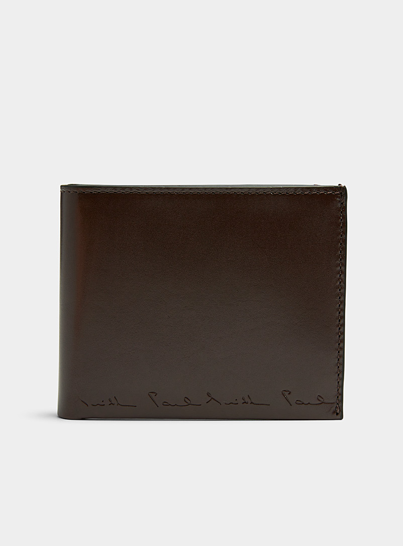 Paul Smith Brown Smooth brown leather wallet for men