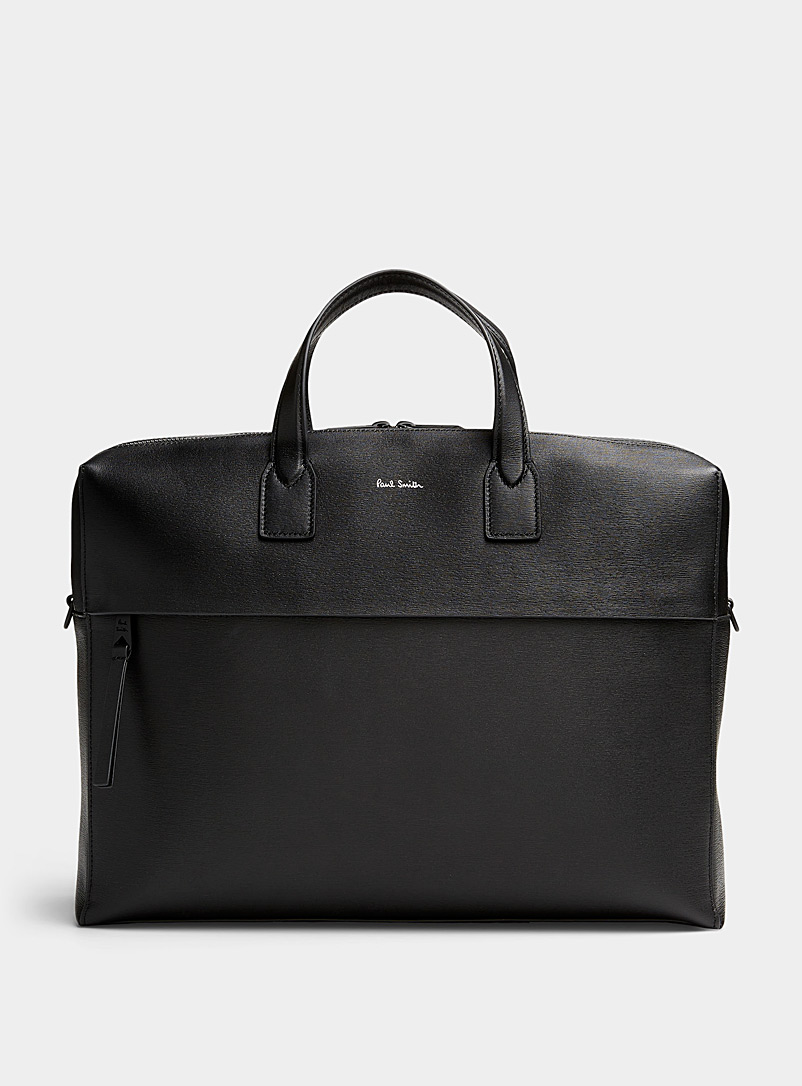 Paul Smith Black Double compartment leather briefcase for men
