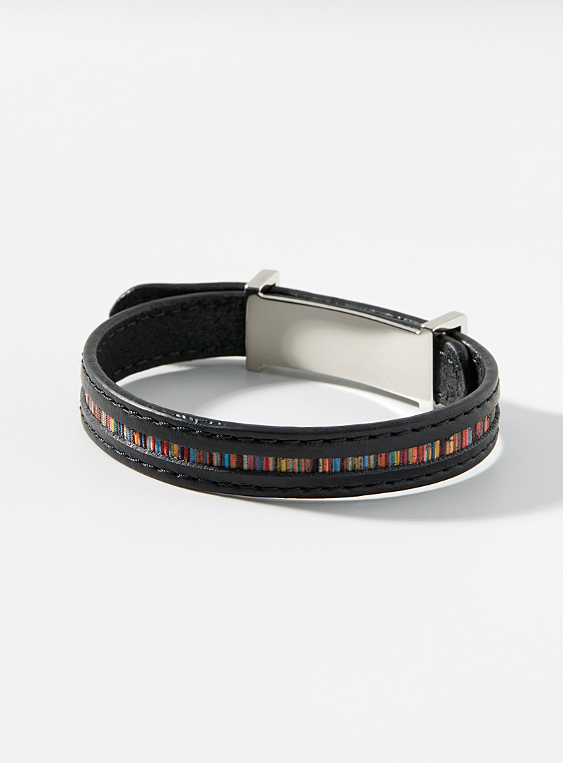 Striped leather wrap bracelet, Paul Smith, Men's Bracelets