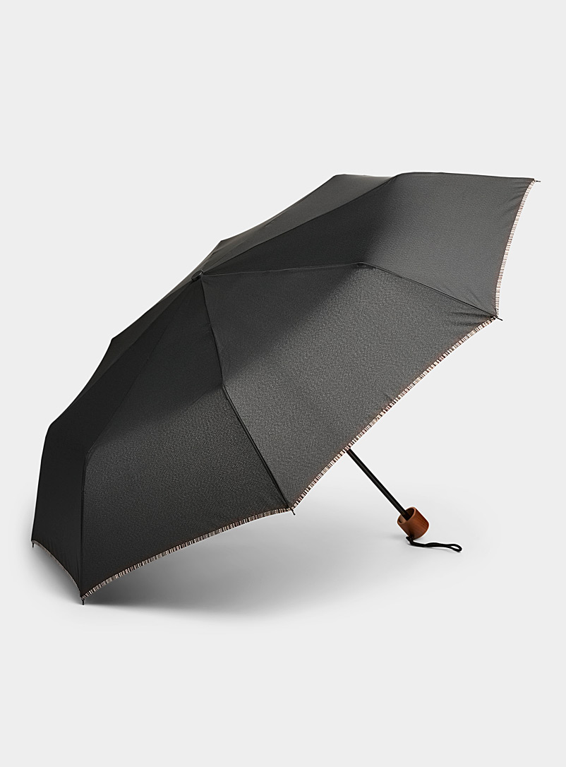 Paul Smith Black Coloured edge umbrella for men
