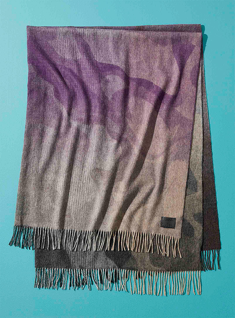 Paul Smith Brown Abstraction wool throw for men