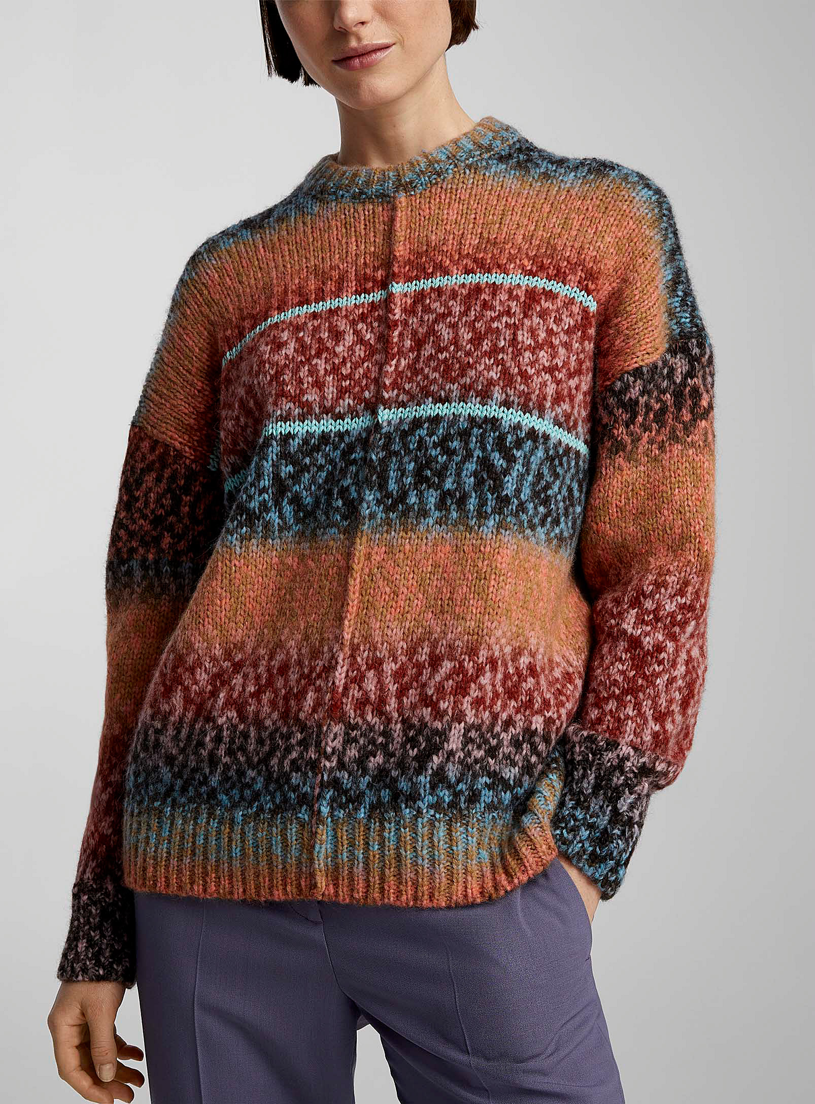 PS BY PAUL SMITH WARM TONES KNIT SWEATER