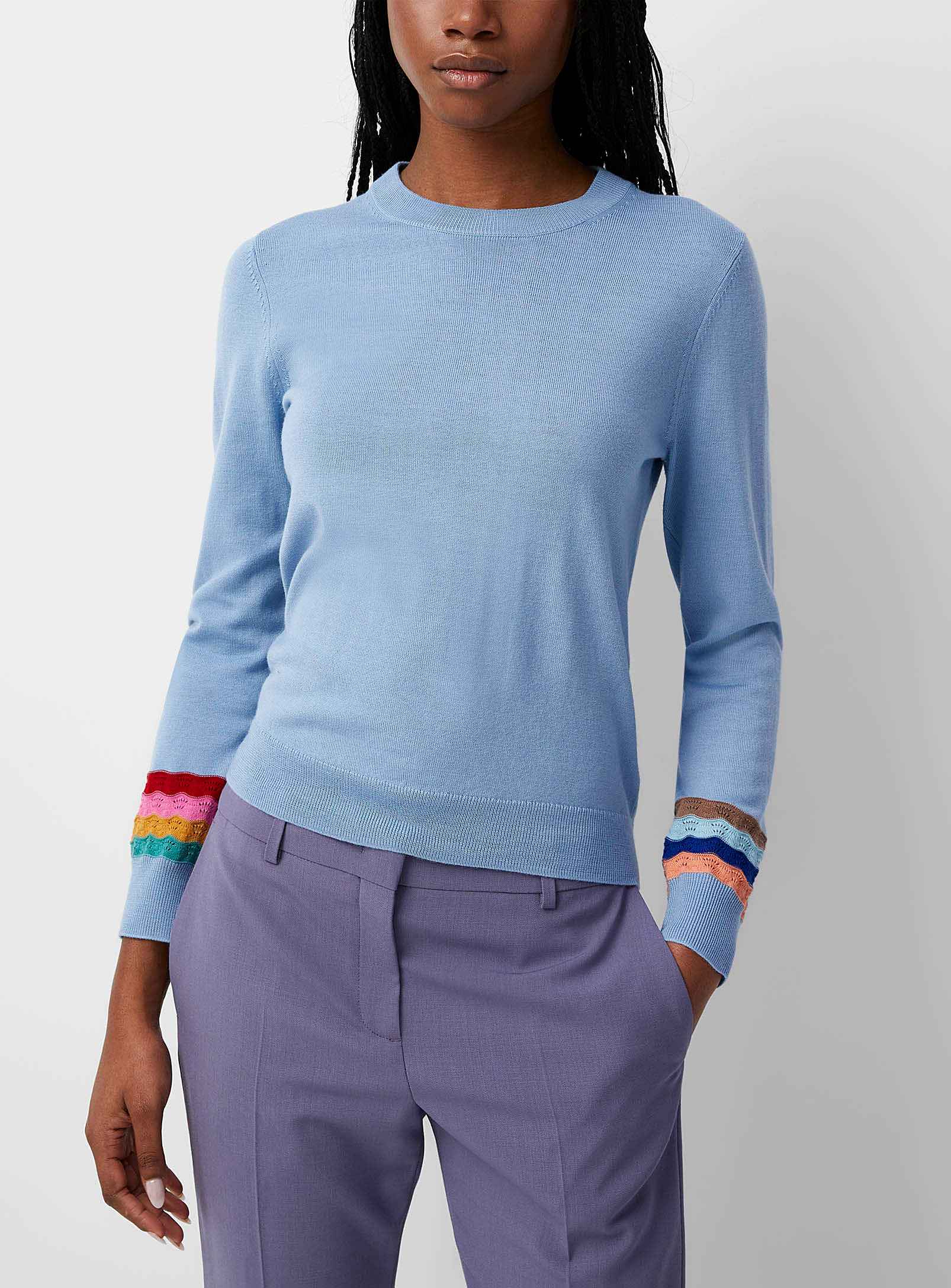 PS BY PAUL SMITH COLOURFUL STRIPS WOOL SWEATER