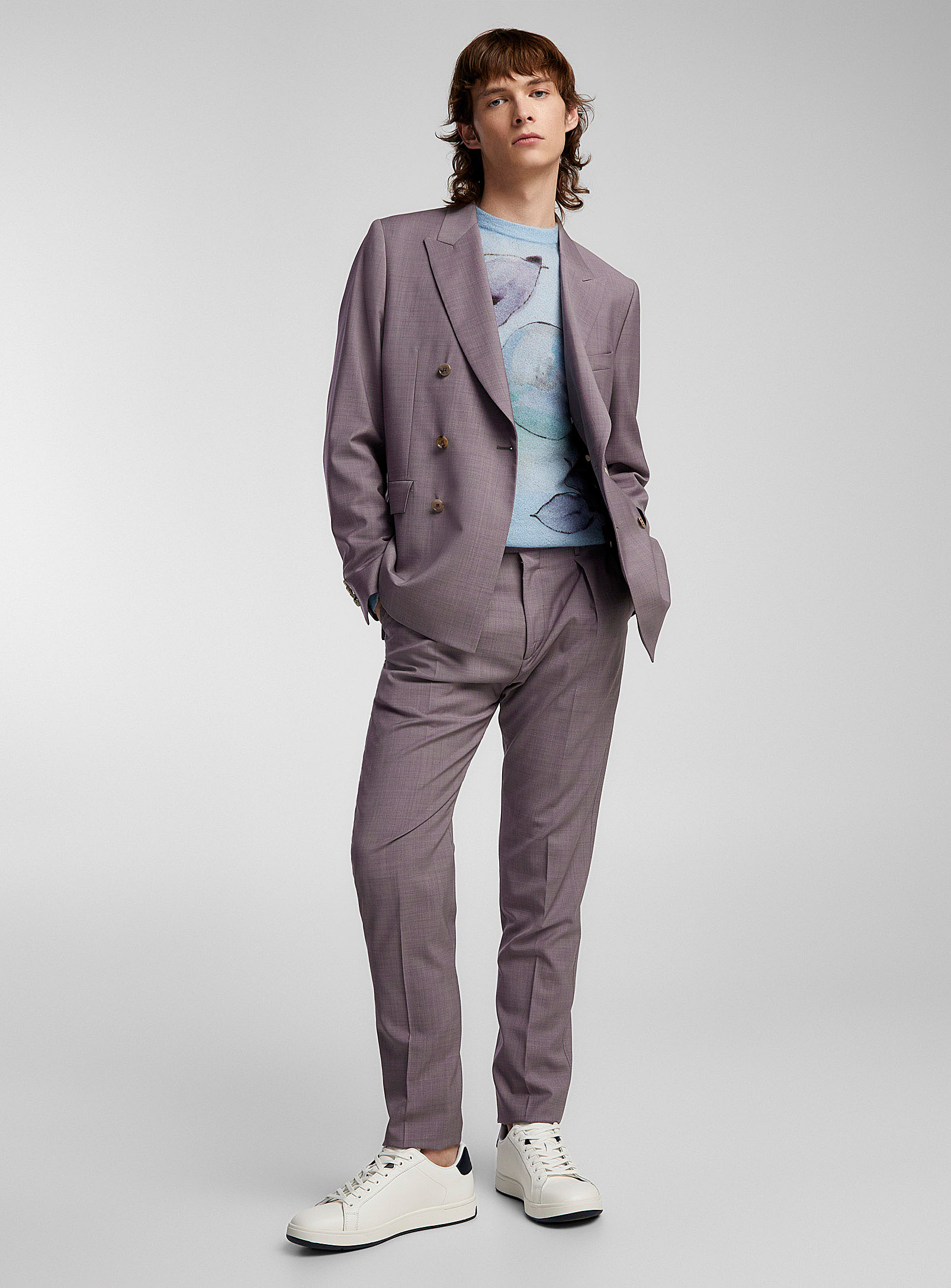 Paul Smith Colourful Chambray Pant In Mauve