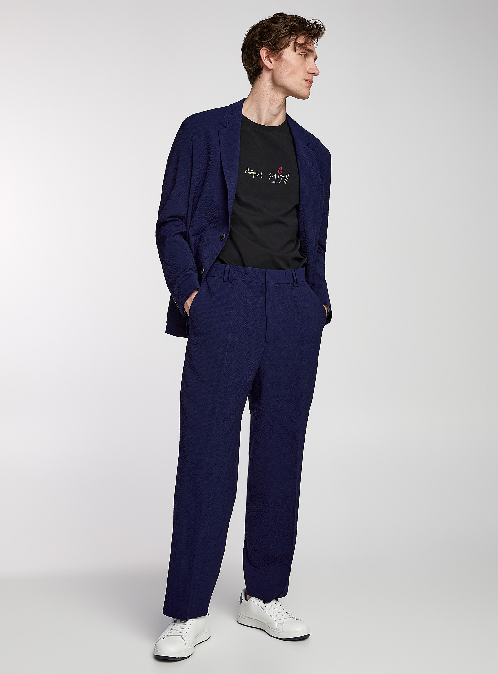 Paul Smith Waffled Texture Pant In Teal