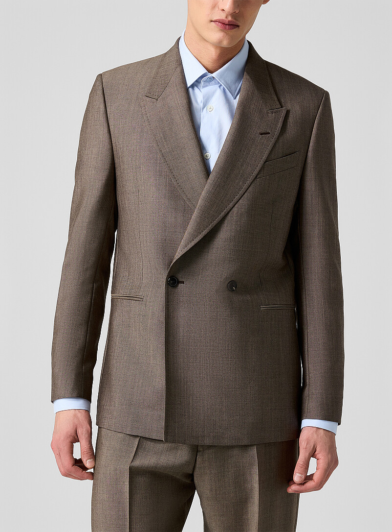 Double-Breasted Wool And Mohair Suit Jacket