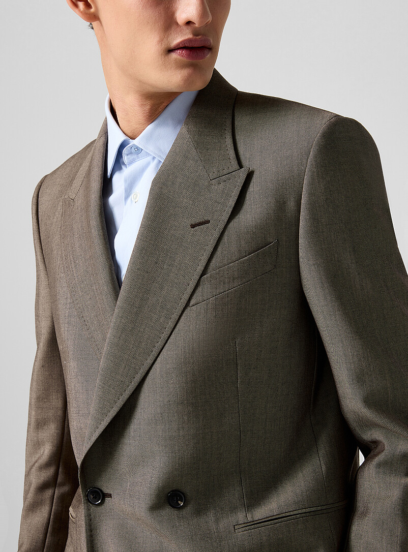 Double-breasted wool and mohair suit jacket product image 2