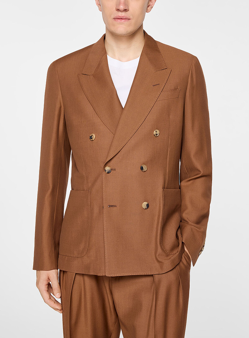 Hazelnut Double-Breasted Blazer