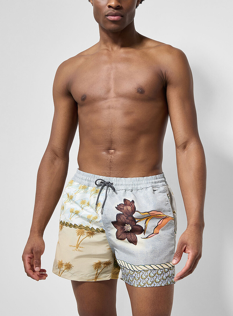 Palmtrees And Flowers Swim Trunks