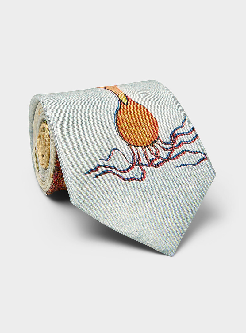 Flowers And Palm Trees Pure Silk Tie