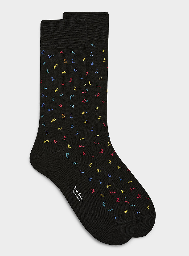 Colourful letter dress socks product image (primary)