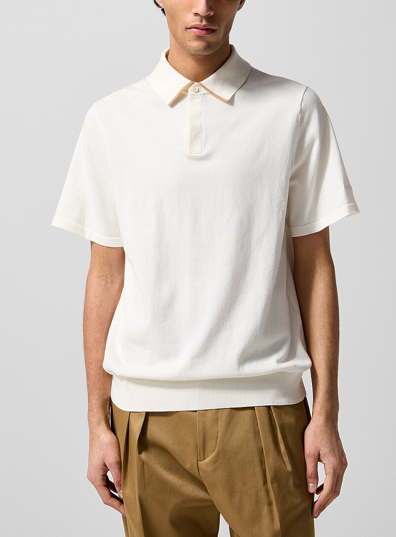 Contrast Piping Knit Polo Shirt