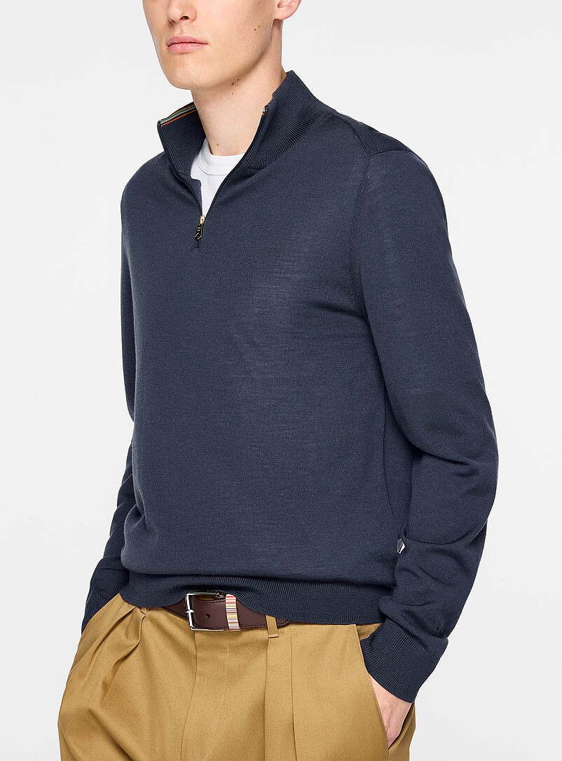 Merino wool zipped cardigan product image (primary)
