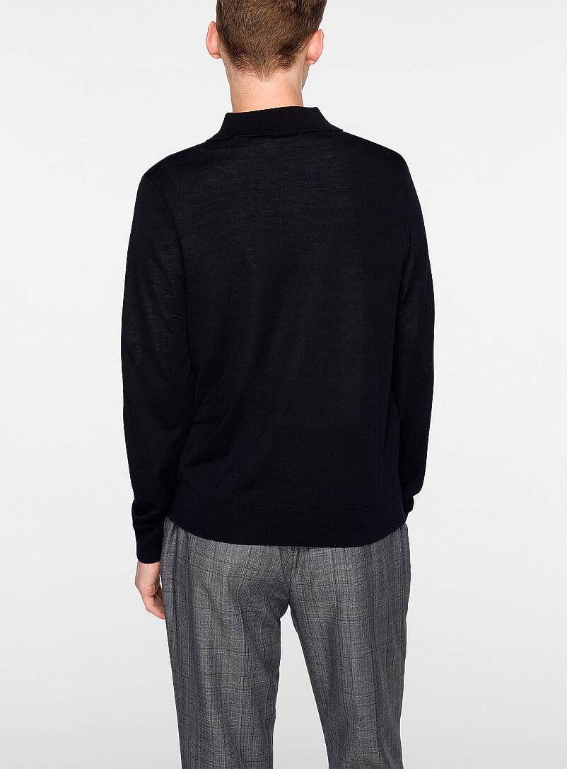 Signature button placket merino polo shirt product image 3