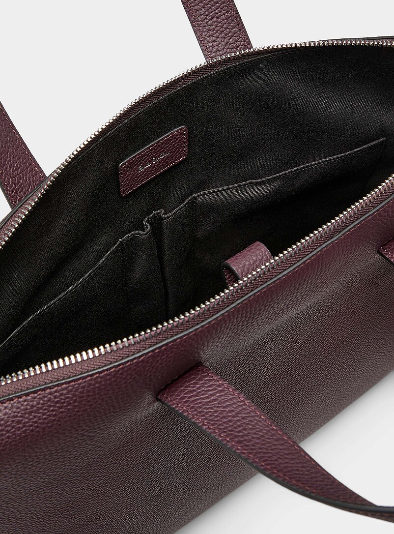 Wineberry textured leather briefcase product image 3