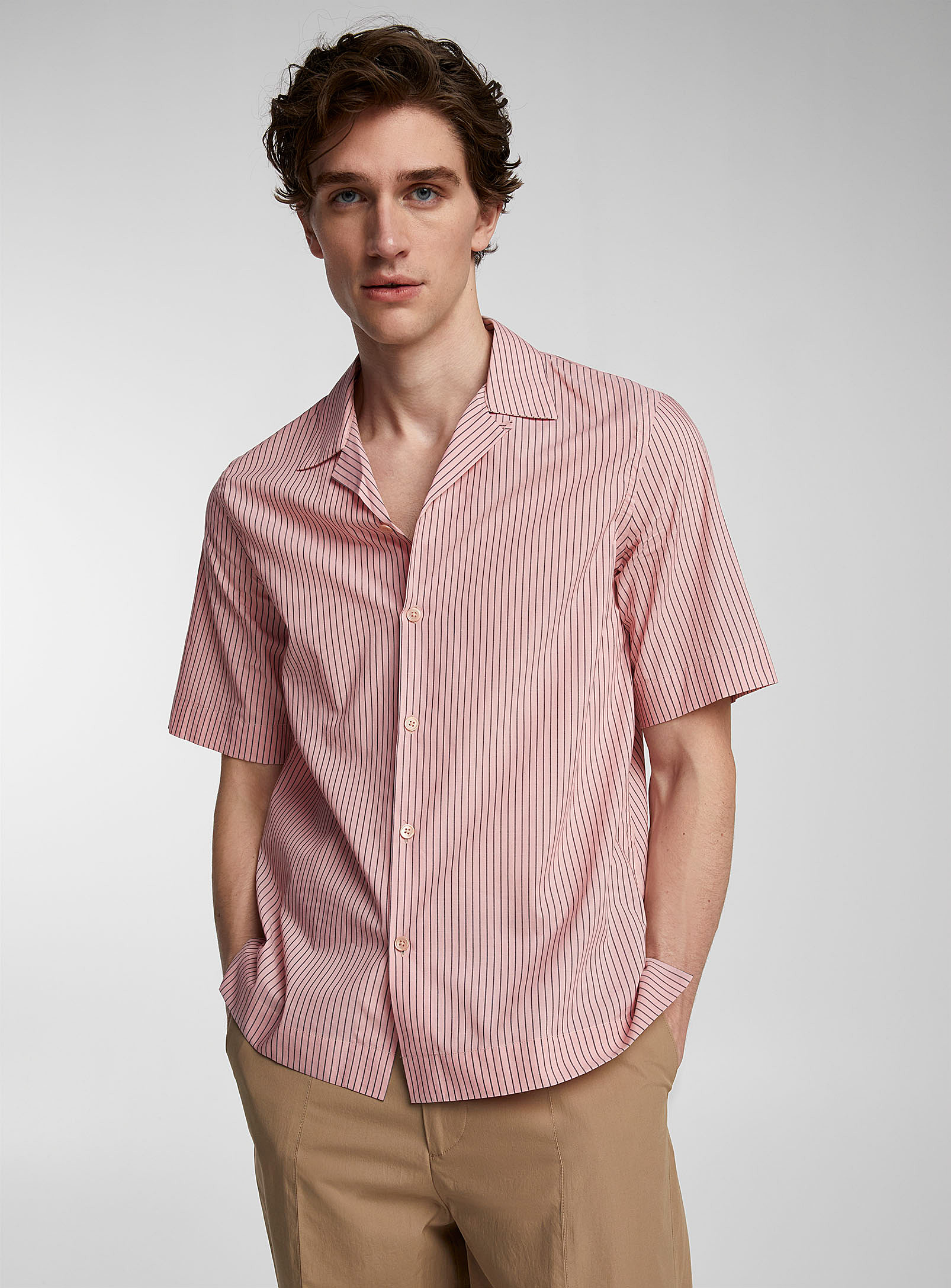 Paul Smith Pinstriped Cotton Shirt In Pink
