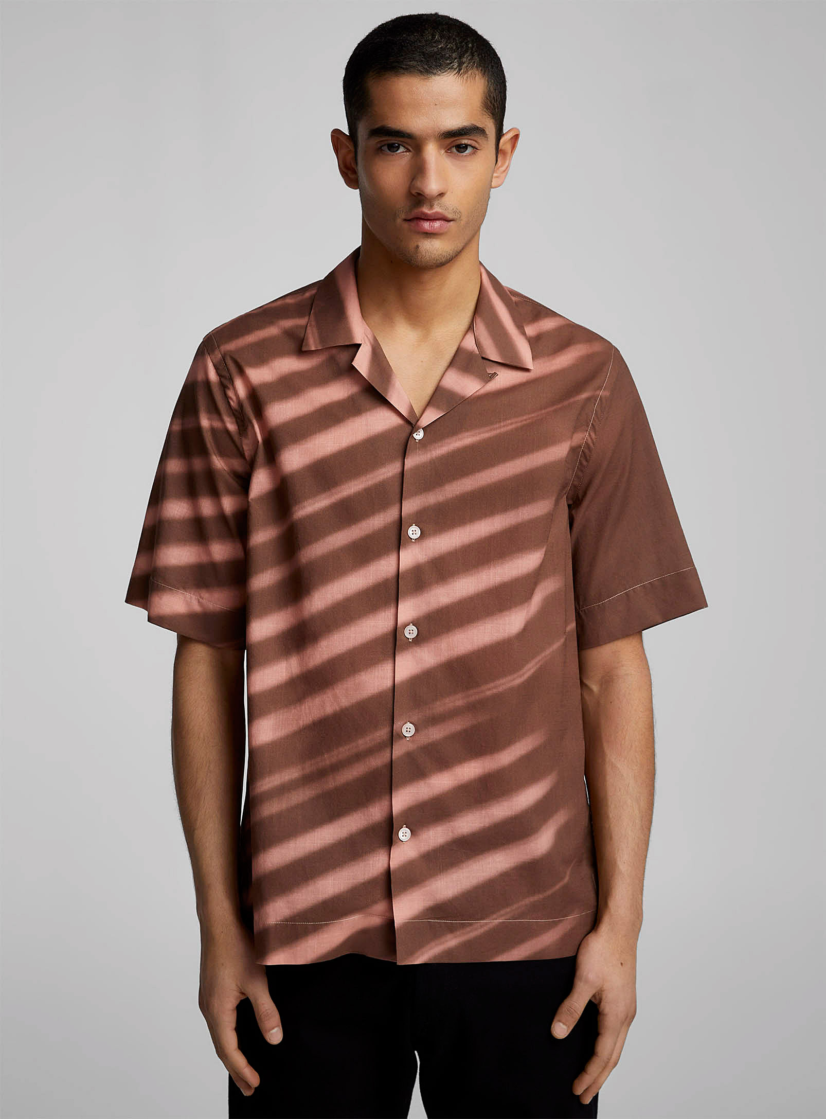 Paul Smith Faded Stripes Shirt In Patterned Brown