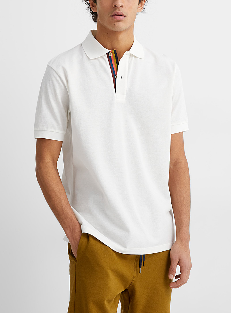 Striped printed placket polo | Paul 
